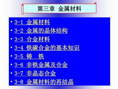 第三章 金属材料——构筑现代文明的基石